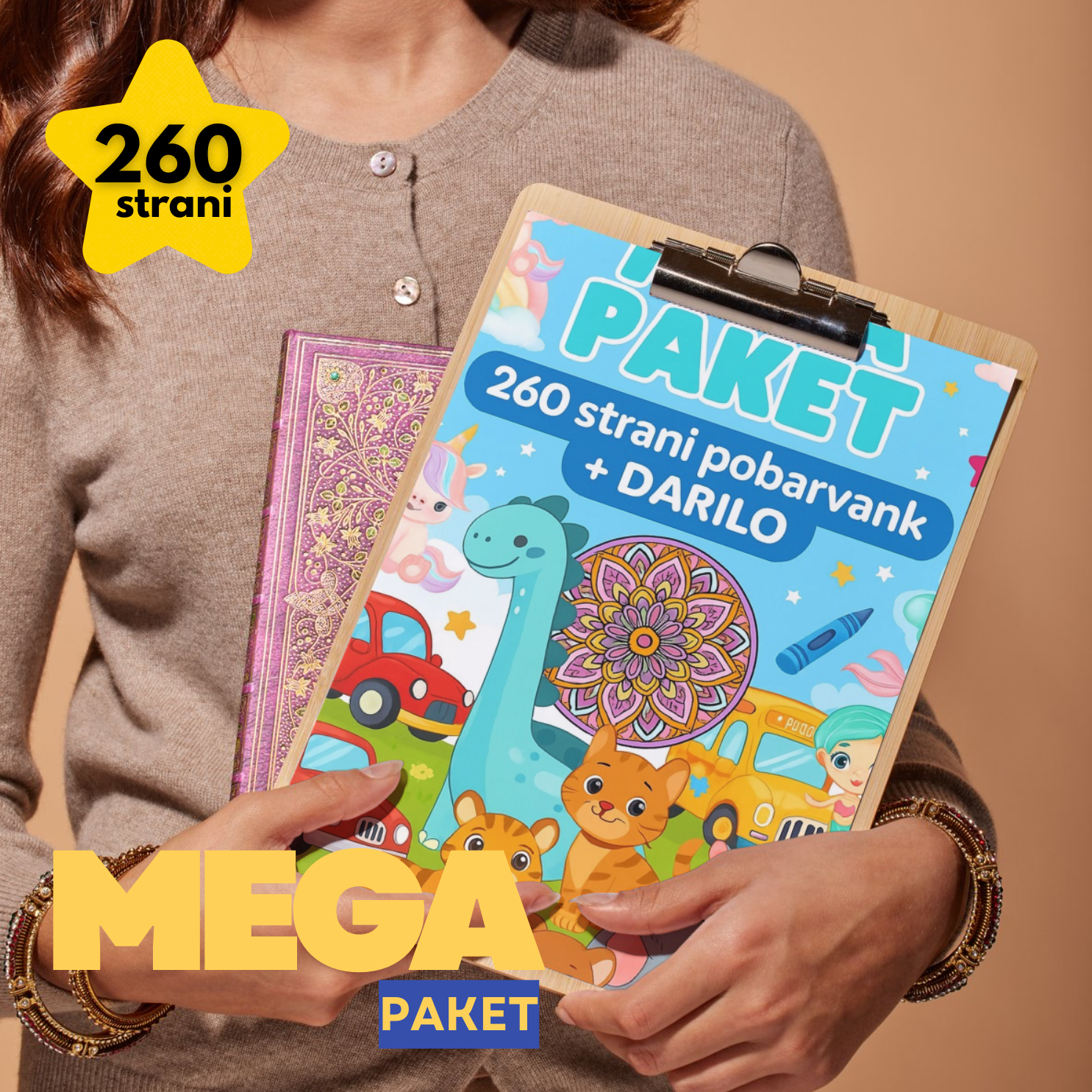 MEGA PAKET:  za fantke in punčke (260 strani + 10 strani aktivnosti + presenečenje za mamico)