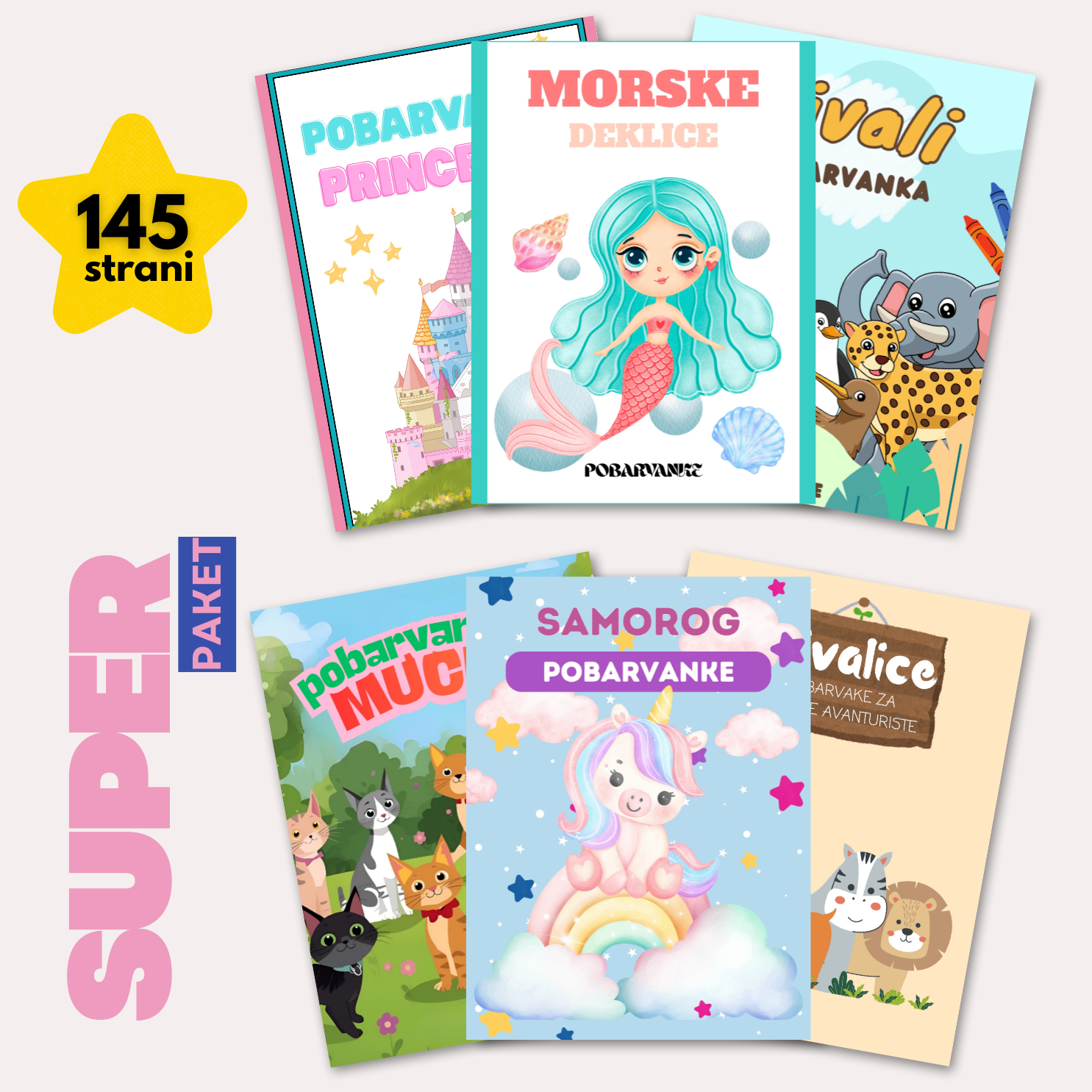 SET pobarvank za punčke 145 str + DARILO