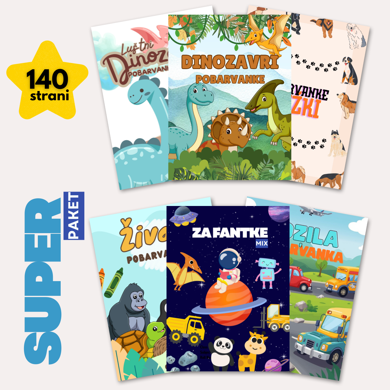 SET pobarvank za FANTKE 140 str + DARILO