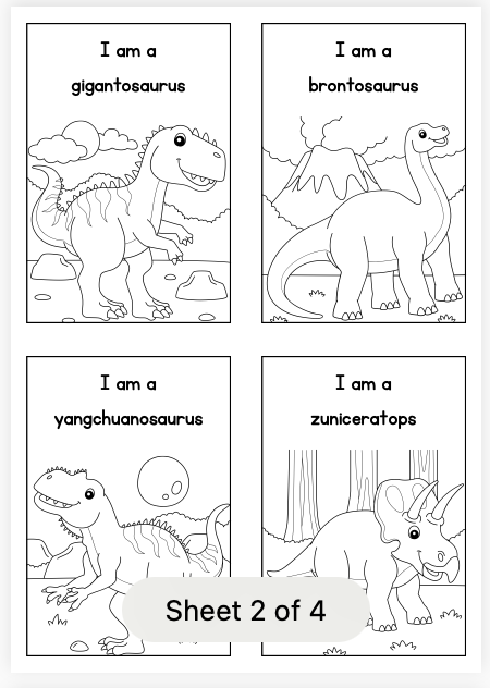 Pobarvanke Dinozavri Mini - POBARVANKE