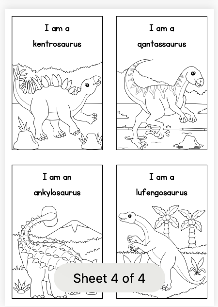 Pobarvanke Dinozavri Mini - POBARVANKE