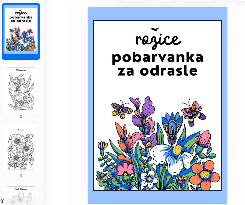 Rožice - pobarvanke za odrasle - POBARVANKE
