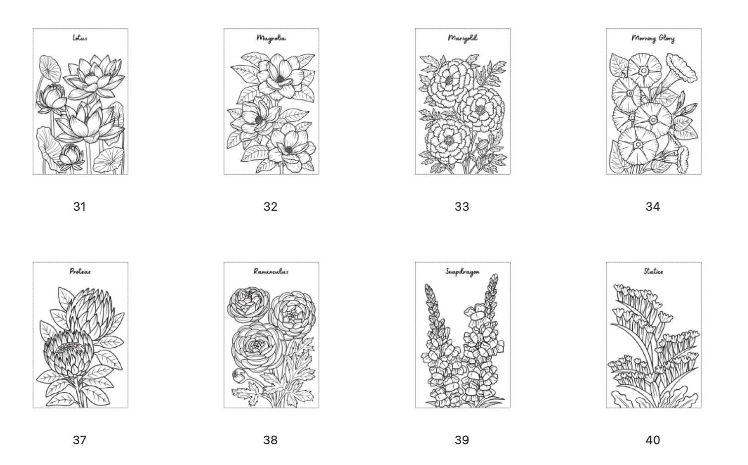 Rožice - pobarvanke za odrasle - POBARVANKE