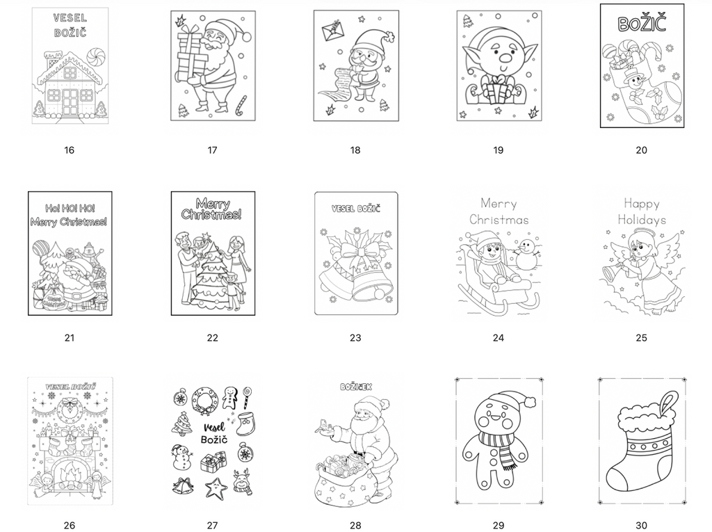 Božične pobarvanke - POBARVANKE