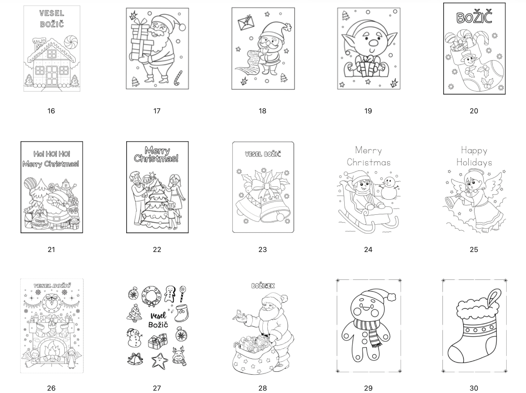 Božične pobarvanke - POBARVANKE