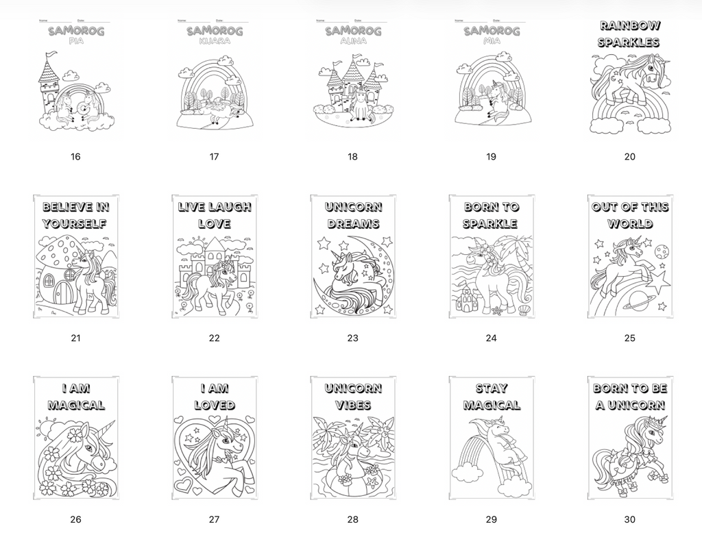 Pobarvanke samorog - POBARVANKE