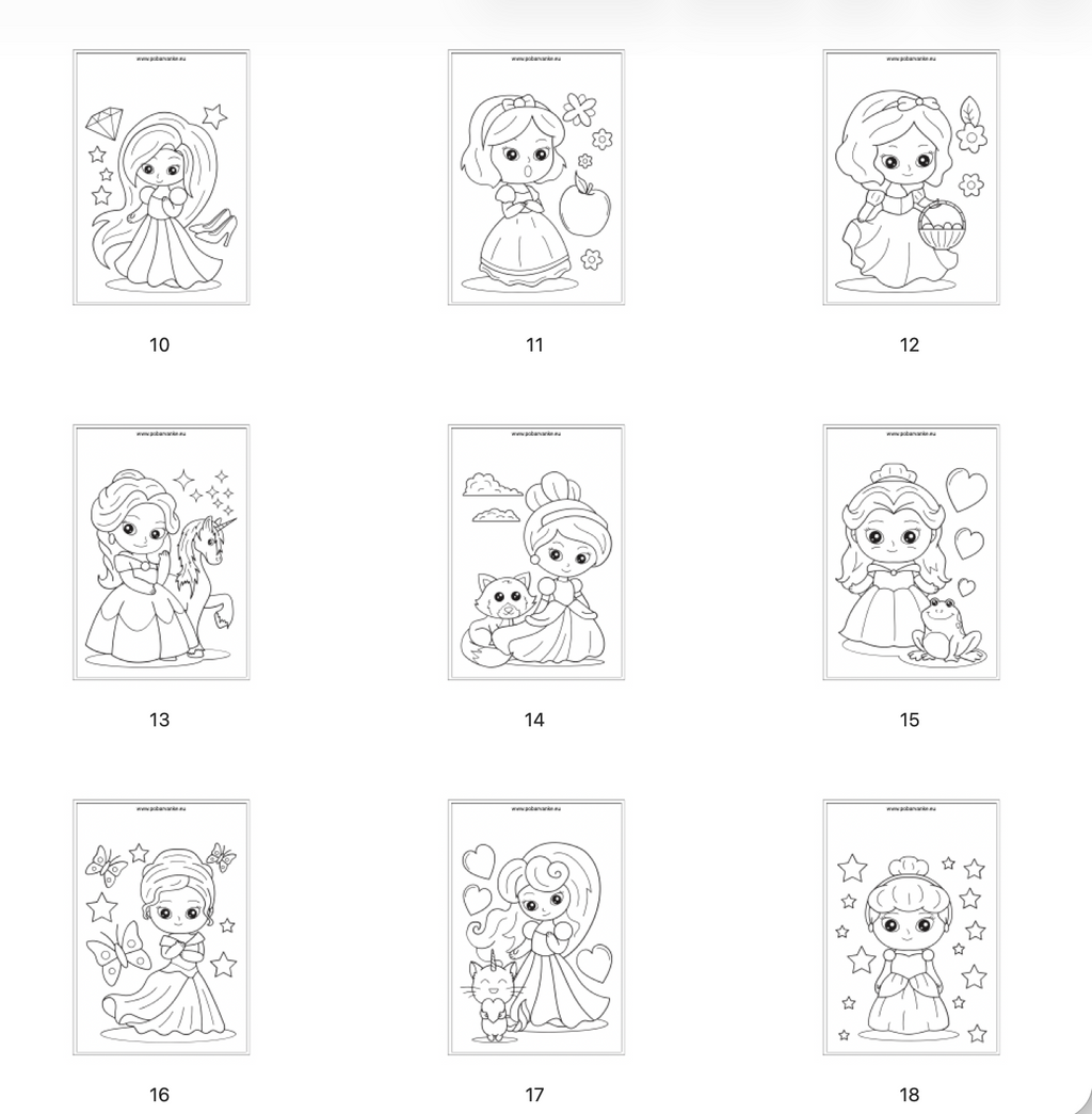 Pobarvanke Princeske - POBARVANKE