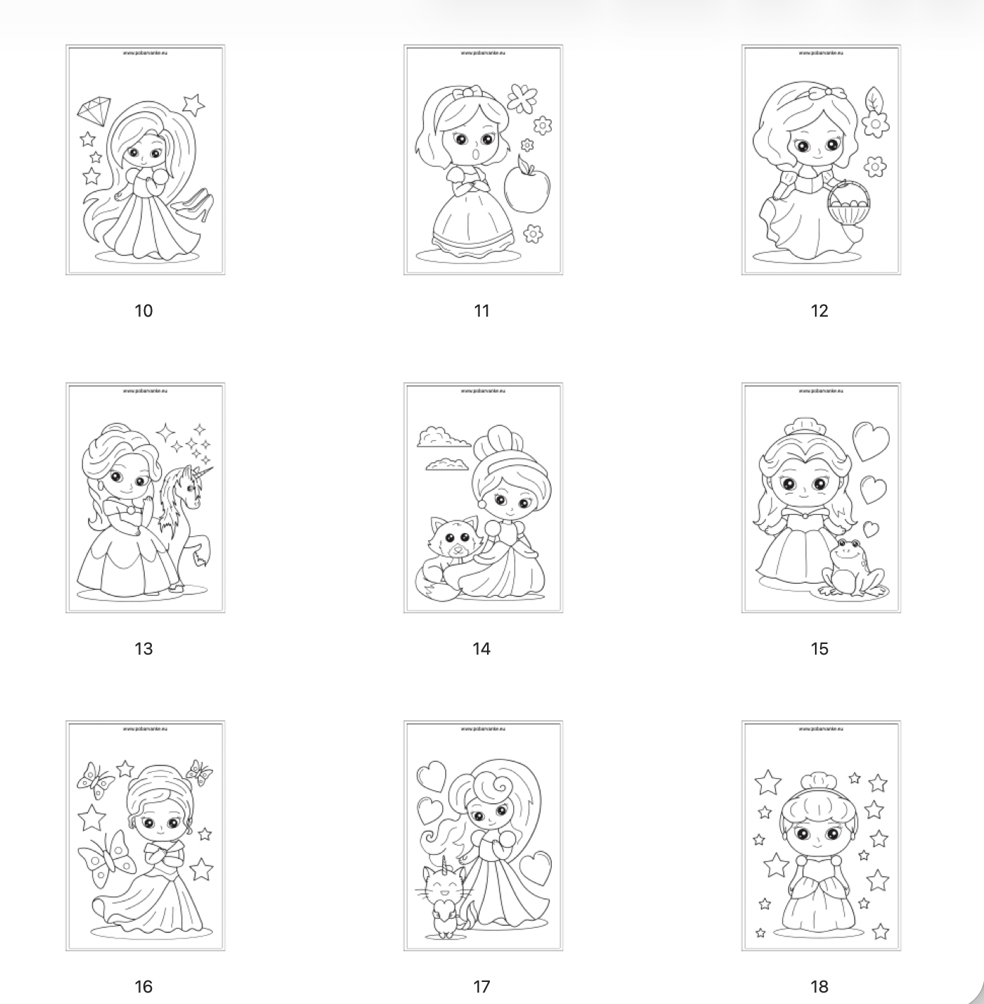 Pobarvanke Princeske - POBARVANKE