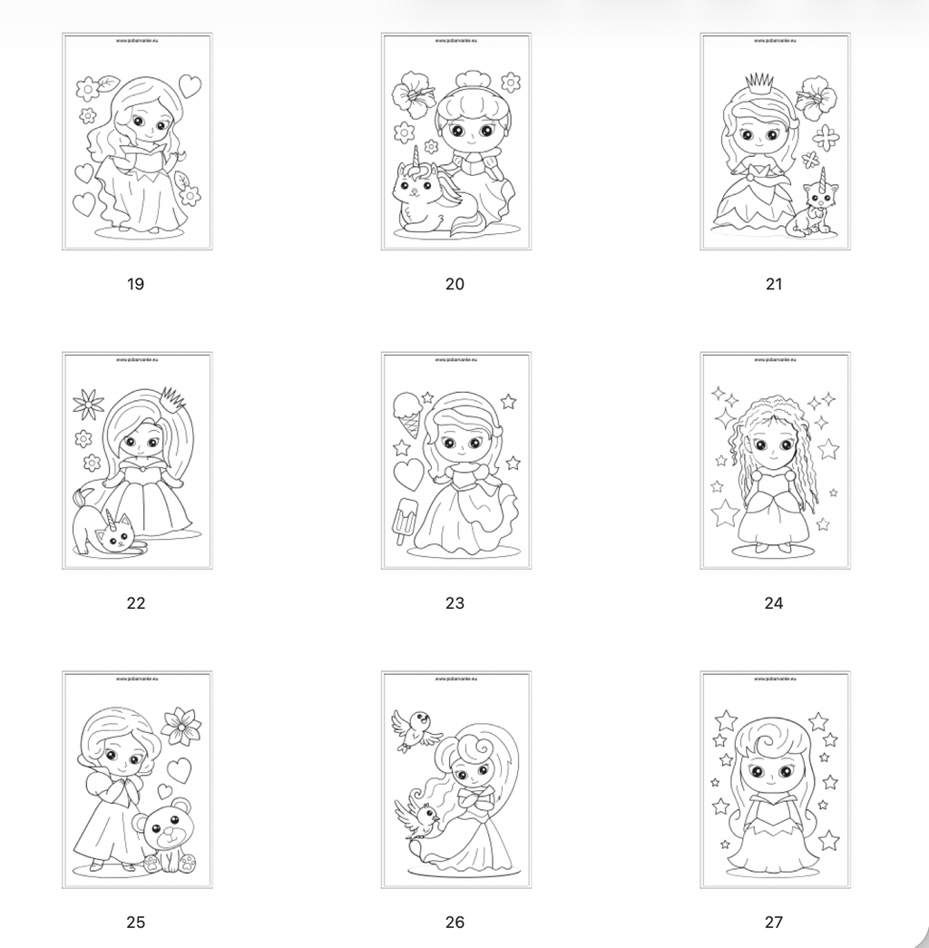 Pobarvanke Princeske - POBARVANKE