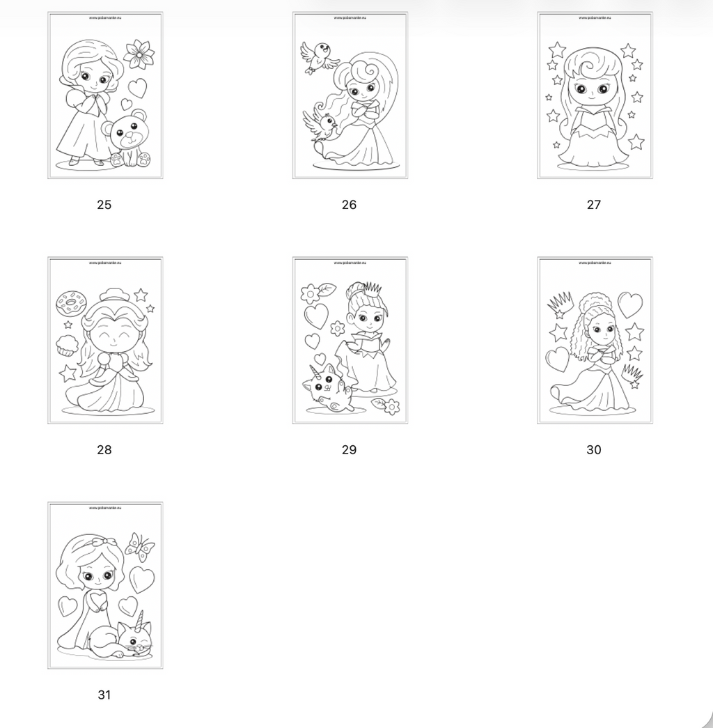 Pobarvanke Princeske - POBARVANKE