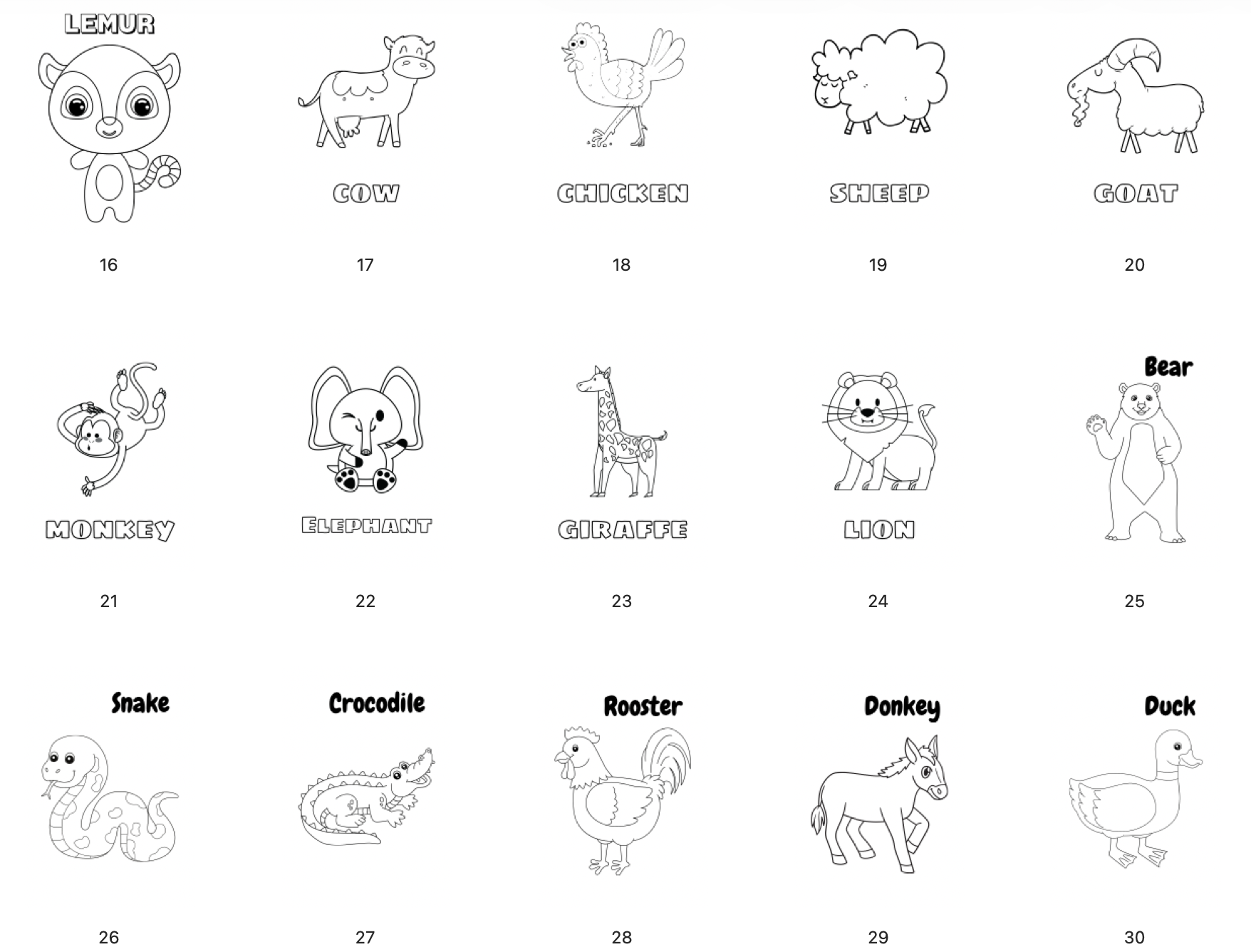 Pobarvanke živali - POBARVANKE