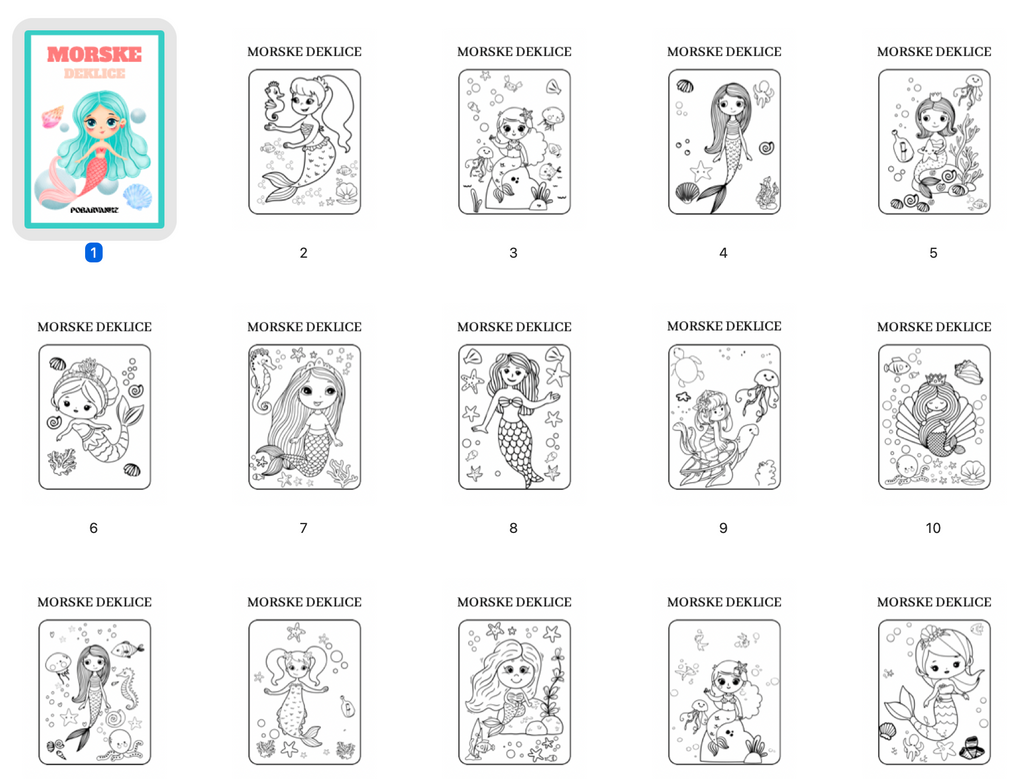 Pobarvanke morska deklica - POBARVANKE