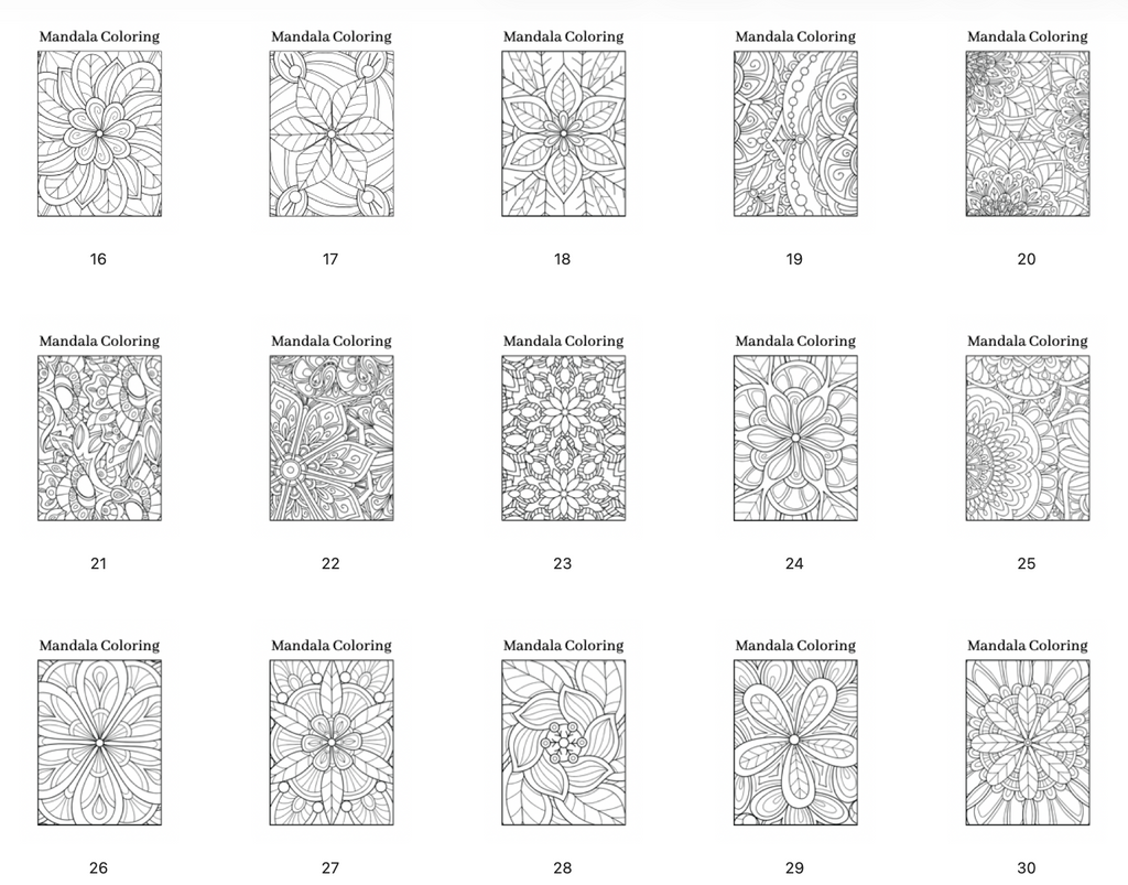 Mandala - Pobarvanke za odrasle - POBARVANKE
