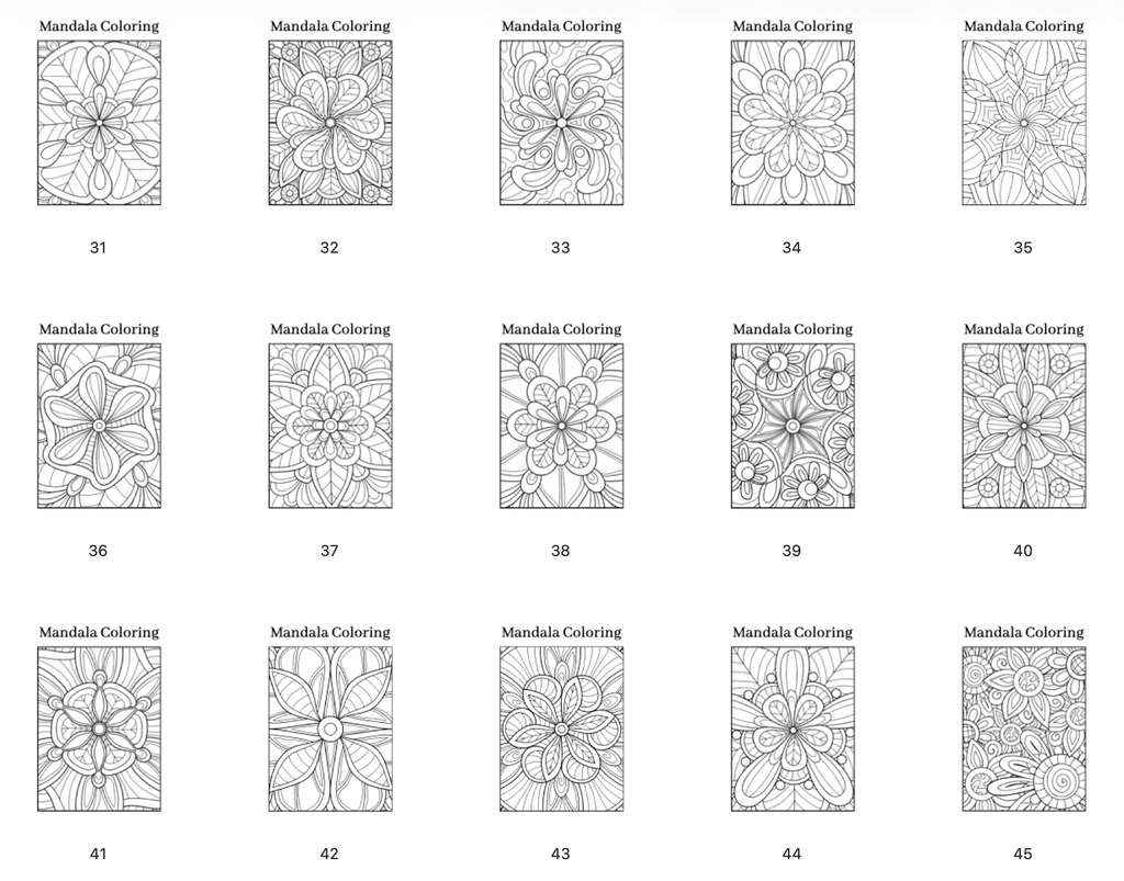 Mandala - Pobarvanke za odrasle - POBARVANKE