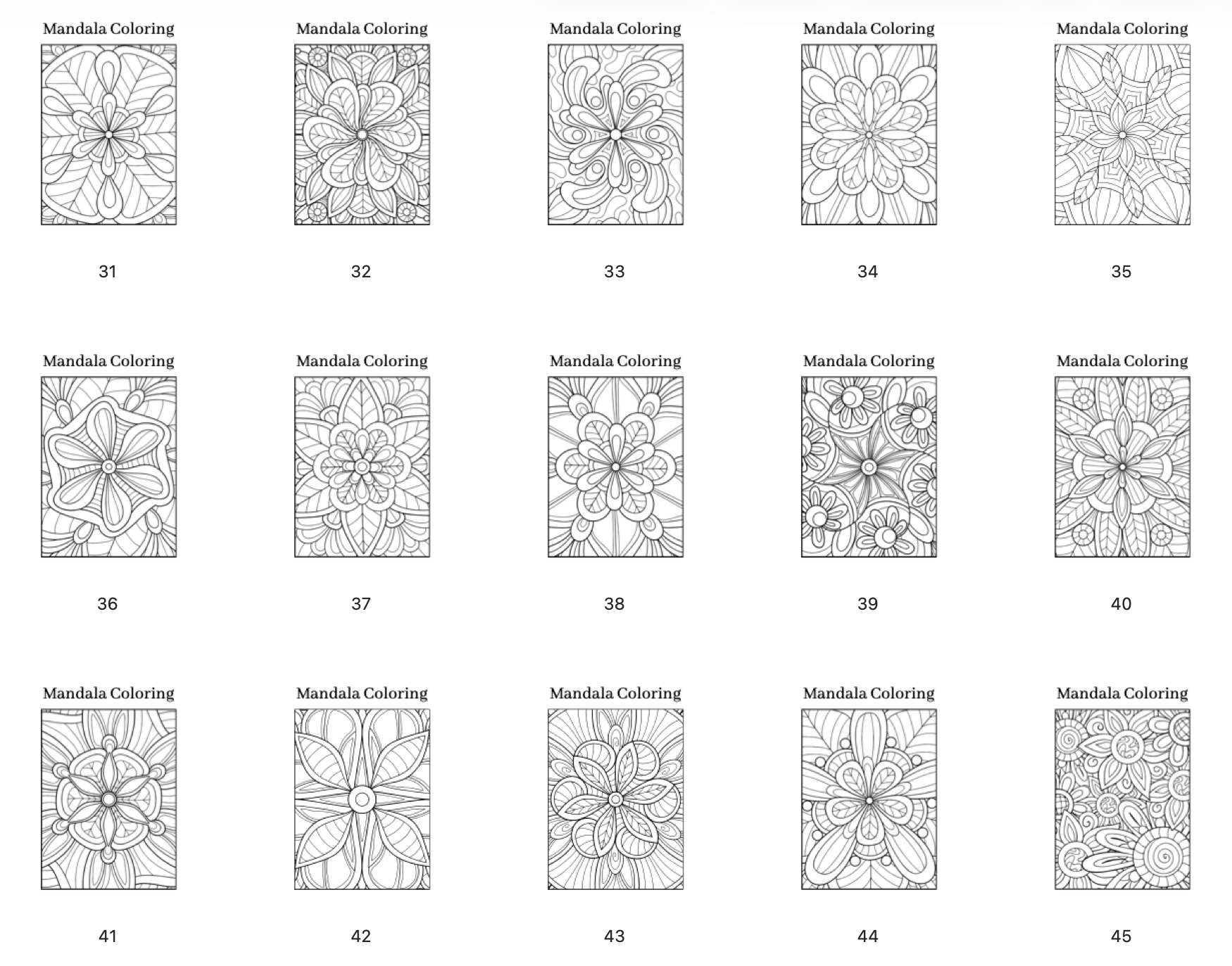 Mandala - Pobarvanke za odrasle - POBARVANKE
