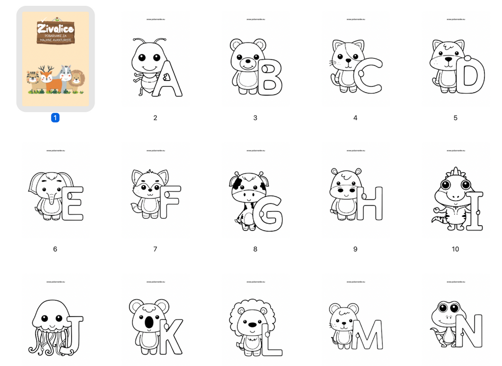 Pobarvanke živalice - POBARVANKE